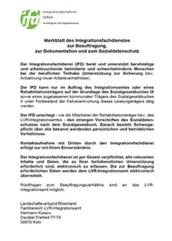 Vorschau Dokument "Merkblatt zum Sozialdatenschutz"